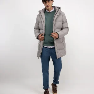 Abrigo Plumas Largo Beige