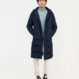 Abrigo de Plumas Extra Largo Marino
