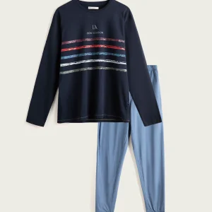 Pijama Largo Hombre Lagoon - Algodón - Azul Marino