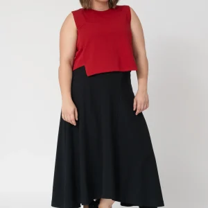 Top doble tela Sandra rojo