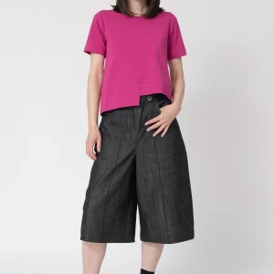 Camiseta bajo asimetrico Lucia Fucsia