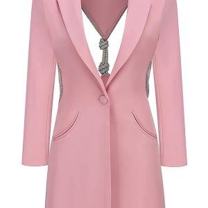 Set 2 piezas short y saco con aplicaciones escote en espalda