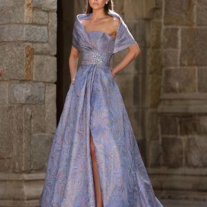 Tafeta brocado capa detalle cintura