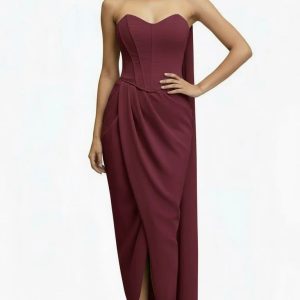 Strapless drapeado con estola