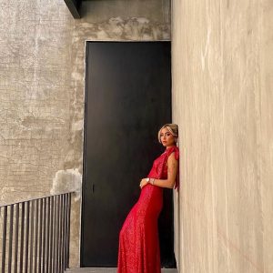 RENTA Lentejuela moños hombros