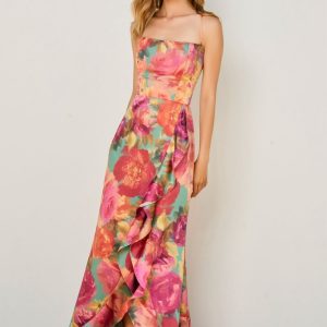 Tirantes espalda cruzada escarola print satin