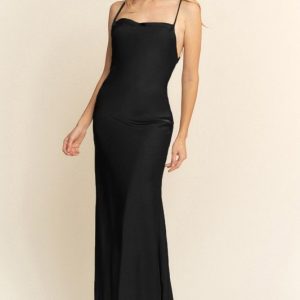 Satín liso tiras cruzadas espalda