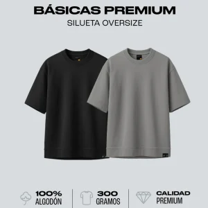Duo Pack Camisetas Básicas Oversize Neutro - Premium 300G