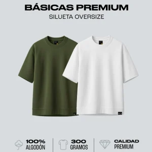 Duo Pack Camisetas Oversize Básicas Core Military - 300g