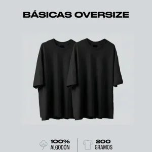 Pack x2 Camisetas Básicas Oversizes Negras