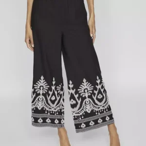 Pantalón palazzo negro cenefa