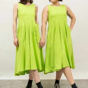 Vestido midi escote espalda verde